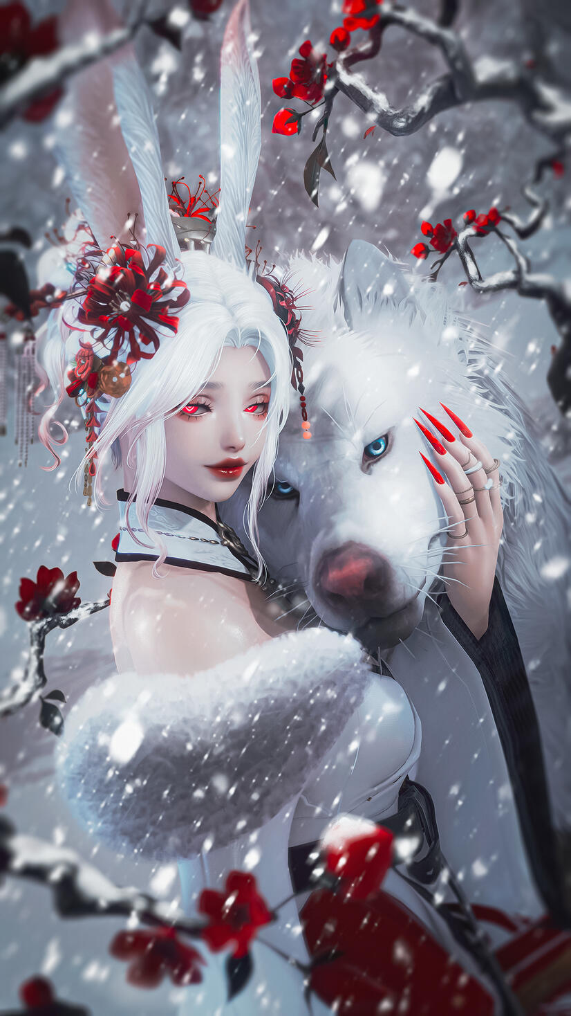 ── WINTER ── Glittering flakes in frozen moonlight.